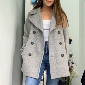 Grey Wool Peacoat